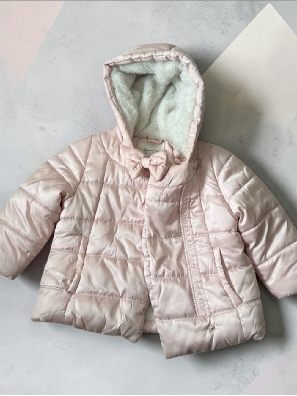 Jessica Simpson Light Pink Quilted Puffer Jacket with Hood